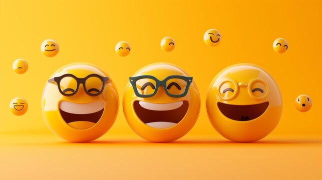 World emoji day 3d design vector, emoji celebration 3d banner background, world emoji day with a funny emoji, world smile day with colorful emojis, mental health assessment, world mental health day.