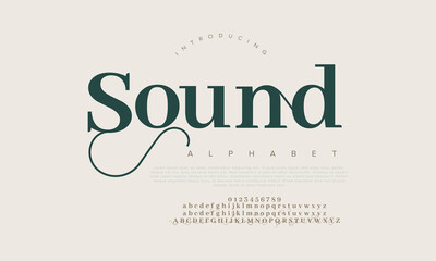Sound modern abstract digital alphabet font minimal technology typography creative urban fashion