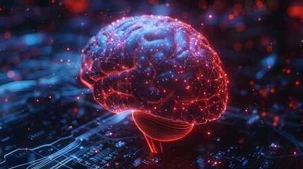 Glowing Neural Network Visualization Representing Intelligence and Digital Data Processing