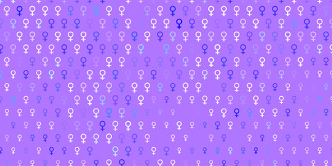 Light Purple vector template with businesswoman signs.
