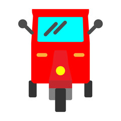 Auto Rickshaw Vector Flat Icon Design