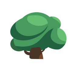 round flat design cute tree