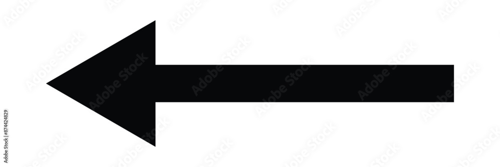 Poster black large forward or right pointing solid long arrow design eps 10