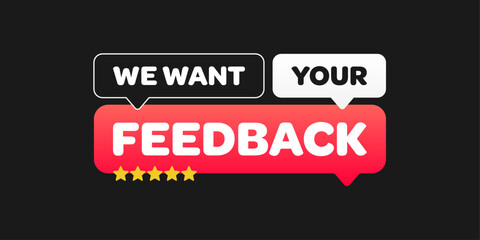 We want your feedback vector banner