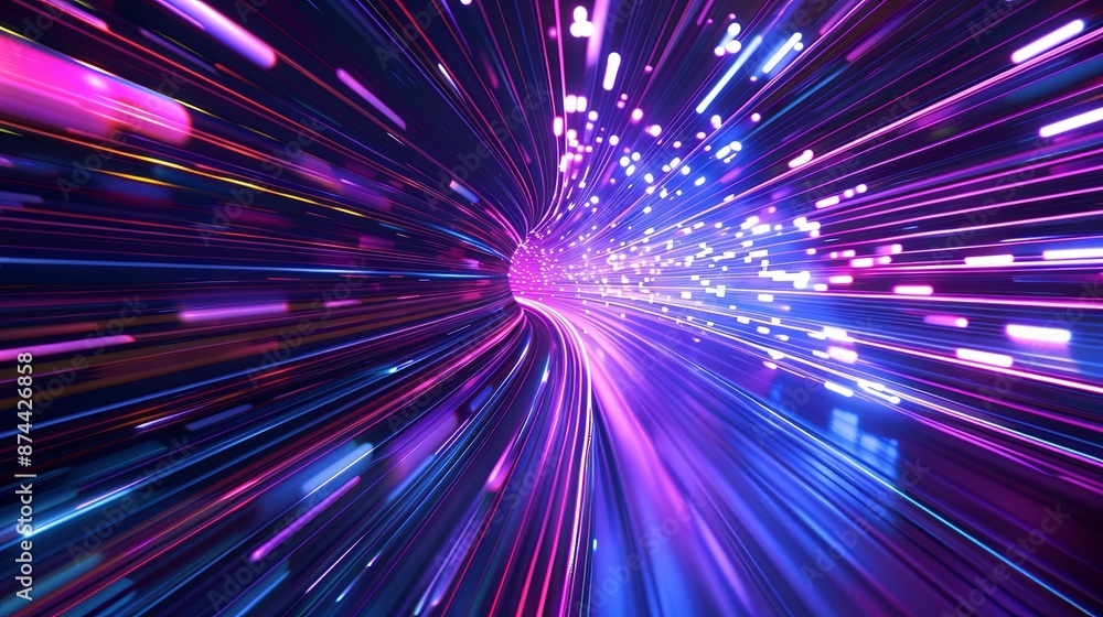 Poster abstract technology background of digital cyber tech motion.