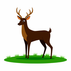 Deer in the grass vector silhouette 