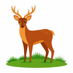 Deer in the grass vector silhouette 