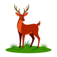 Deer in the grass vector silhouette 