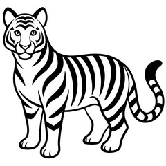 Tiger coloring pages black and white