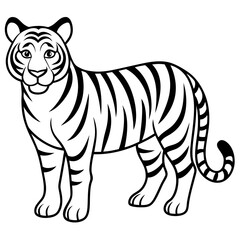 Tiger coloring pages black and white
