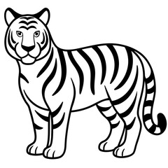 Tiger coloring pages black and white