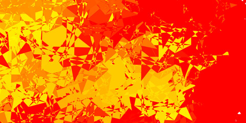 Light Red, Yellow vector background with triangles.