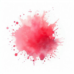 Fototapeta premium Single Soft Red Watercolor Splash on White Background