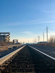railway in the evening