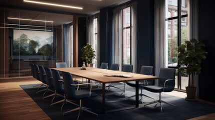 Professional setting with wheelchair users, sleek conference room, inclusive atmosphere