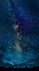 Obraz premium Cosmic Beauty: Stunning Milky Way Galaxy Background