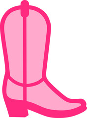 Pink Cowboy Boot Vector Graphic Illustration 