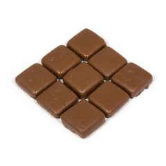 Milk Chocolate English Toffee Crunch on White Background