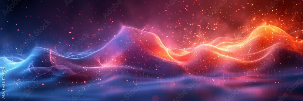 Poster futuristic neon background for tech and digital designs generative ai