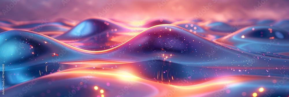 Poster futuristic holographic background for tech and music events generative ai