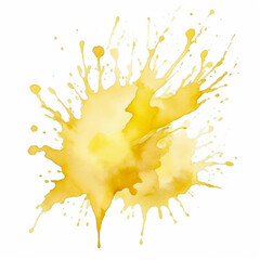 Single Soft Yellow Watercolor Splash on White Background