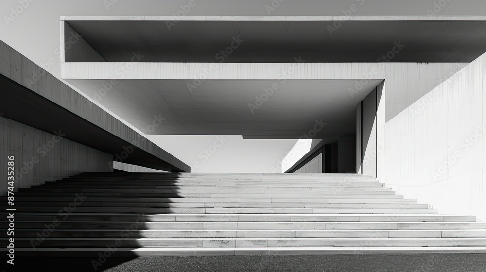 Poster minimalist architectural structure with bold, clean lines