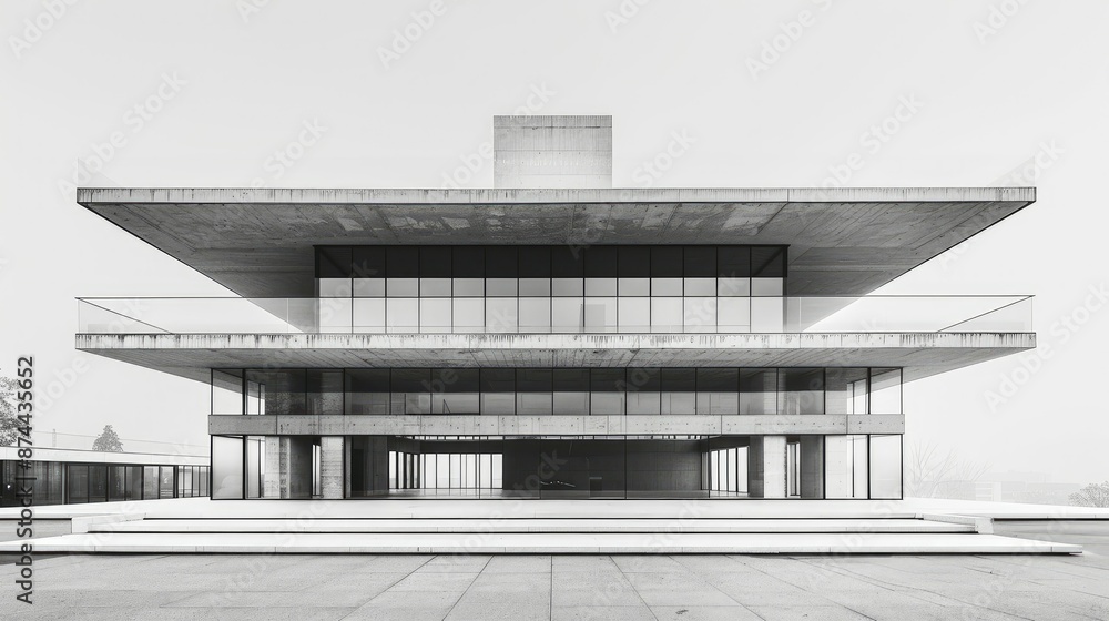 Poster Minimalist architectural structure with bold, clean lines