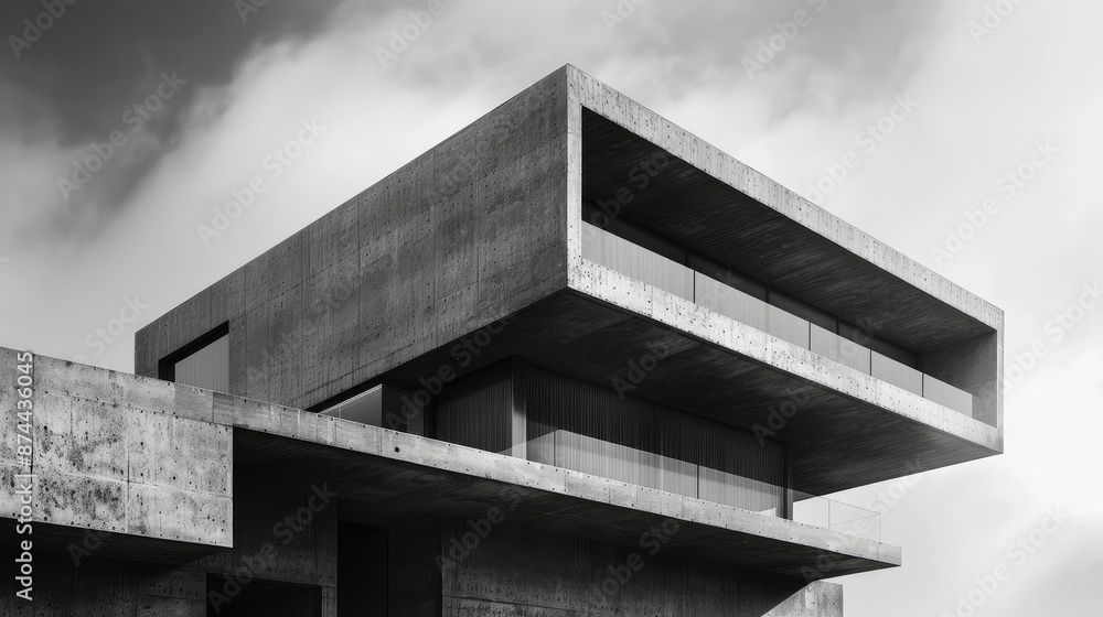 Poster minimalist architectural structure with bold, clean lines
