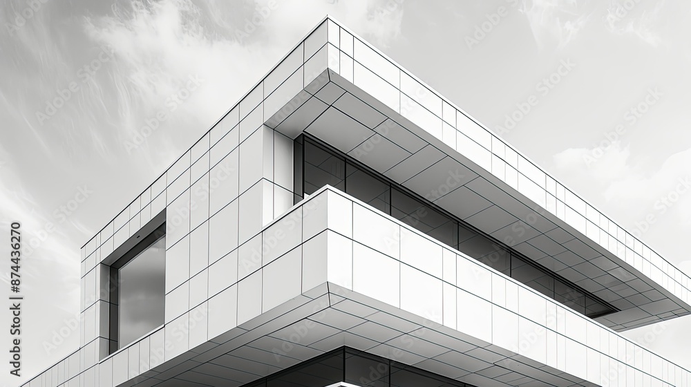 Poster minimalist architectural structure with bold, clean lines