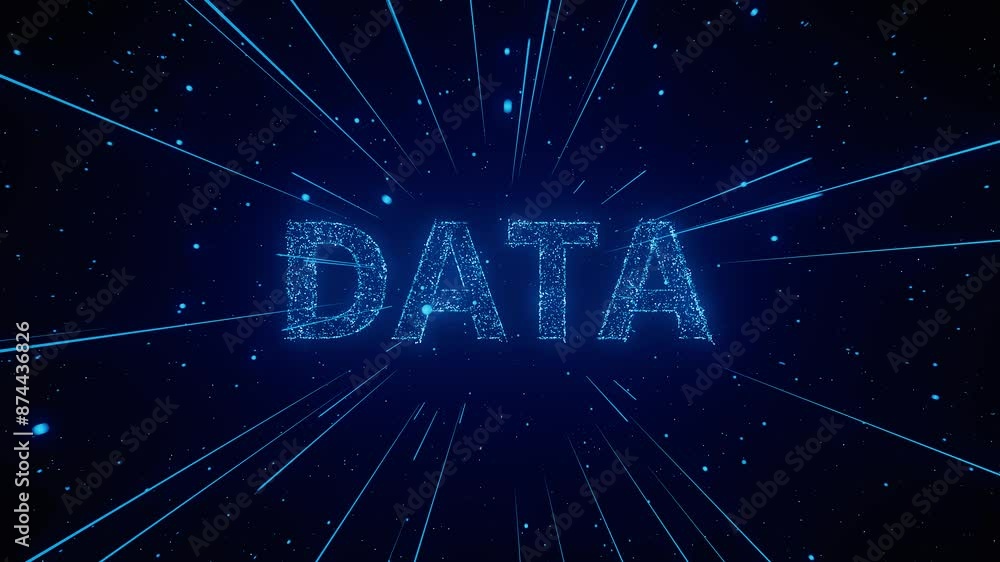 Poster data digital world, interconnected network of information. business and market data analysis and rep