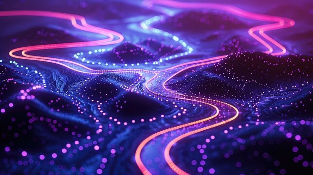 Interactive career map with glowing pathways