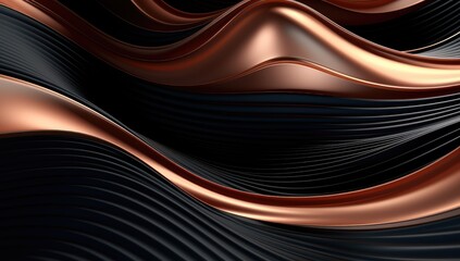 Abstract 3d rendering of wavy metallic background. Creative Design Templates