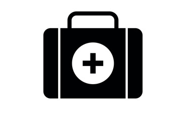 First Aid Kit Medical Service Box Red Color Vector Illustration