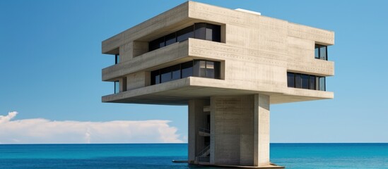 Fototapeta premium Concrete Structure Over Turquoise Water