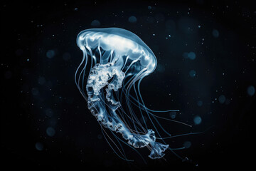 Jellyfish drifting gracefully in the ocean depths
