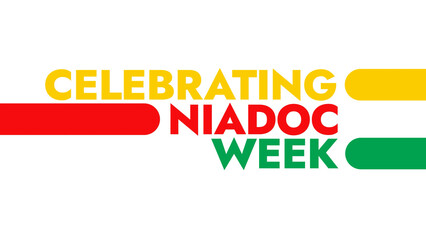 Celebrating Niadoc Week colorful text typography on white or black background banner illustration great for wishing and celebrating National Niadoc Week in july