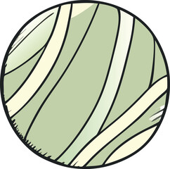 Light green beach ball in a minimalist illustration.