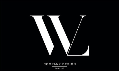 WL, LW Abstract Letters Logo Monogram Design Font Icon Vector Initials