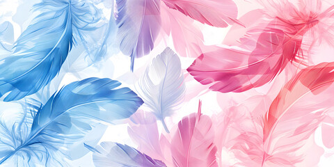 Vibrant Feather Background in Colorful Array