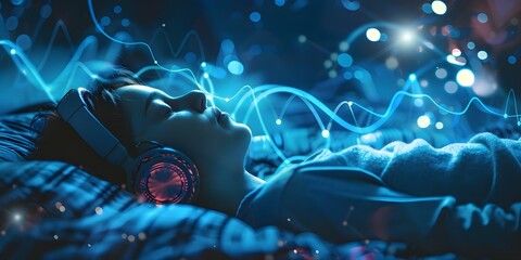 Analyzing the impact of healing sleep music on biological rhythms during sleep paralysis. Concept Sleep Paralysis, Healing Music, Biological Rhythms, Sleep Research, Impact Analysis