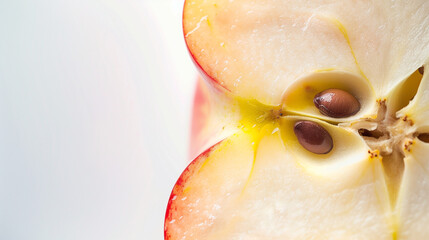 Half-Cut Apple Showing Seeds and Flesh
