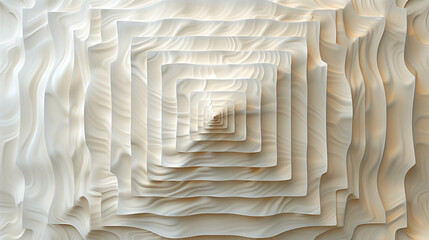 Fototapeta premium Textured 3D Squares with Wavy Pattern in Soft Beige Hues Background Wallpaper