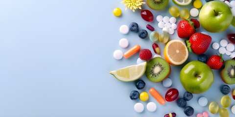 Obraz premium Immune system fights viruses with antibodies medicine and vitamins support immunity. Concept Health, Immune System, Antibodies, Medicine, Vitamins