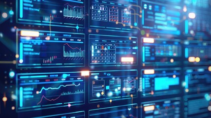 Digital calendar and task management tools displayed on futuristic screens, organization, digital planning