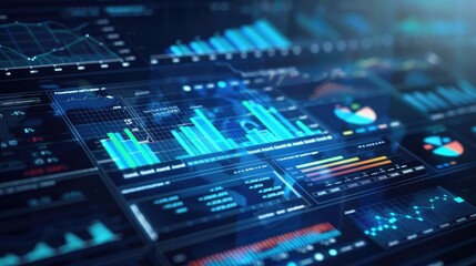 Fototapeta premium Digital interface showing detailed financial planning and analytics, finance, digital planning