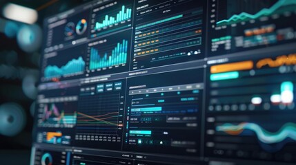 Obraz premium Digital interface showing detailed financial planning and analytics, finance, digital planning