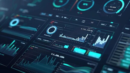 Obraz premium Digital interface showing detailed financial planning and analytics, finance, digital planning