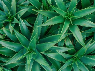 Vibrant Close-Up of Barbados Aloe Plants Highlighting Natural Beauty and Health Benefits in Fresh Daylight