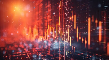 Fototapeta premium Financial stock market graph on technology abstract background