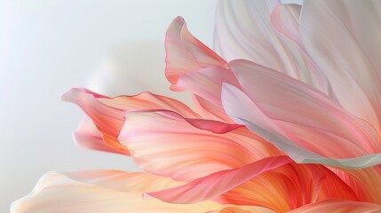Tranquil Presentation of Overlapping Pastel Petals in a Minimalist Art Composition Against a Soft White Background
